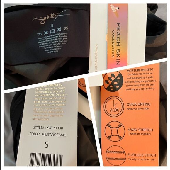 X by Gottex Keyhole Racerback Sports Bra Military Camo Print Green S - Picture 10 of 11